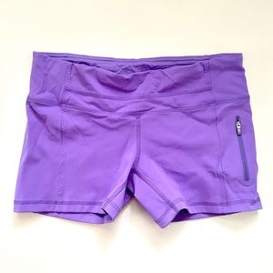 Lululemon violet purple 10 4” shorts short zippered pockets athletic
